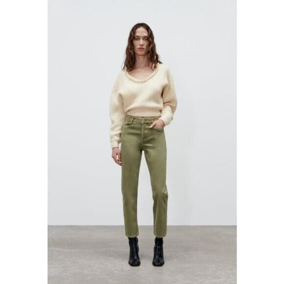 NWT ZARA High Rise Ankle Length Comfort Regular Fit Womens Jean Sz 0 - Picture 2 of 9